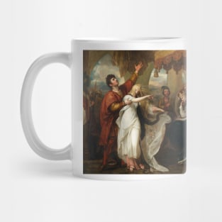 Hamlet- Act IV, Scene V (Ophelia Before the King and Queen) by Benjamin West Mug